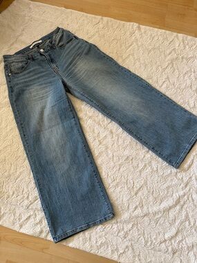 Women's Blue Wide-Leg Denim Jeans